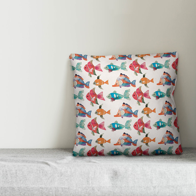 Coussin extérieur Summer Fun School of Fish