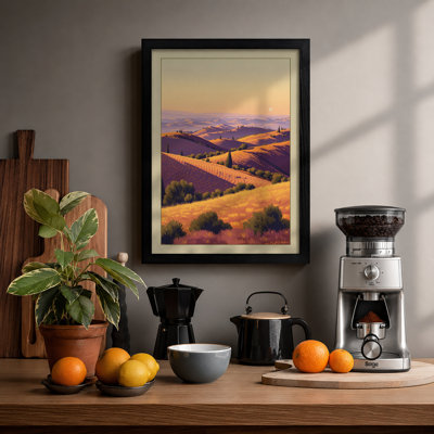 Rolling Hills at Golden Hour Landscape - Framed Print