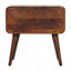 Table de chevet Avora en bois massif, 3 tiroirs, châtaignier, brun foncé