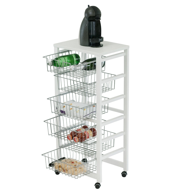 Bowles Solid Wood Kitchen Cart, White