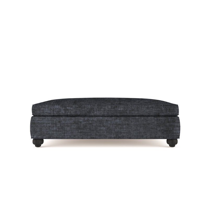 Repose-pieds de table Leroy, Velours écrasé graphite, Brun foncé