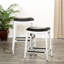 Tabouret de bar blanc de 30 po avec siège en cuir noir, assemblage simple, bois franc pour une utilisation à long terme dans la cuisine ou le tabouret, cuir, fabrication et décors-961408720-961408728-961408723