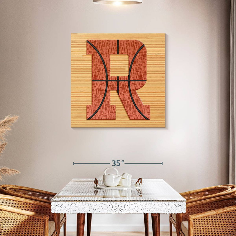 Lettre R Tergel Basketball, H 36 po x l 36 po
