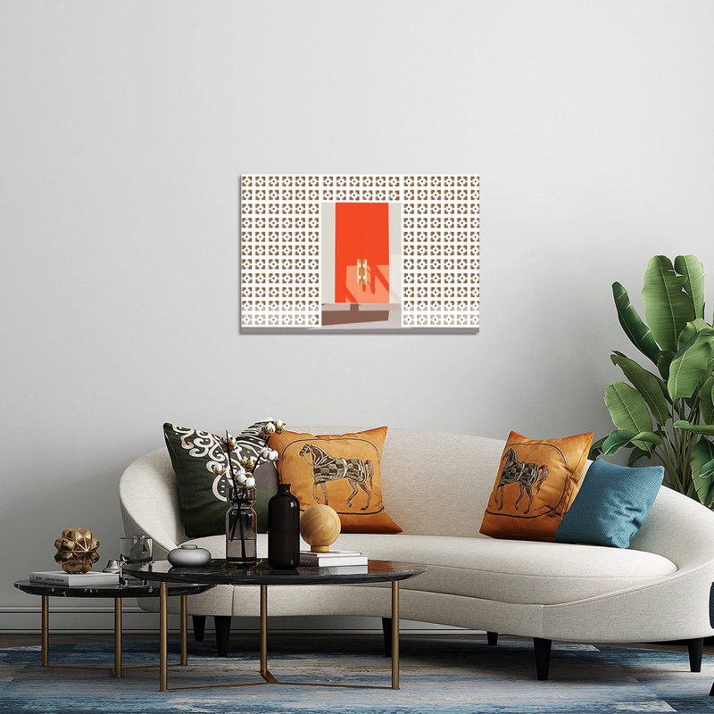 Porte d'entrée Mid-Century moderne par Jen Bucheli - impression sans cadre, H 16 po x l 24 po x P 0,25 po