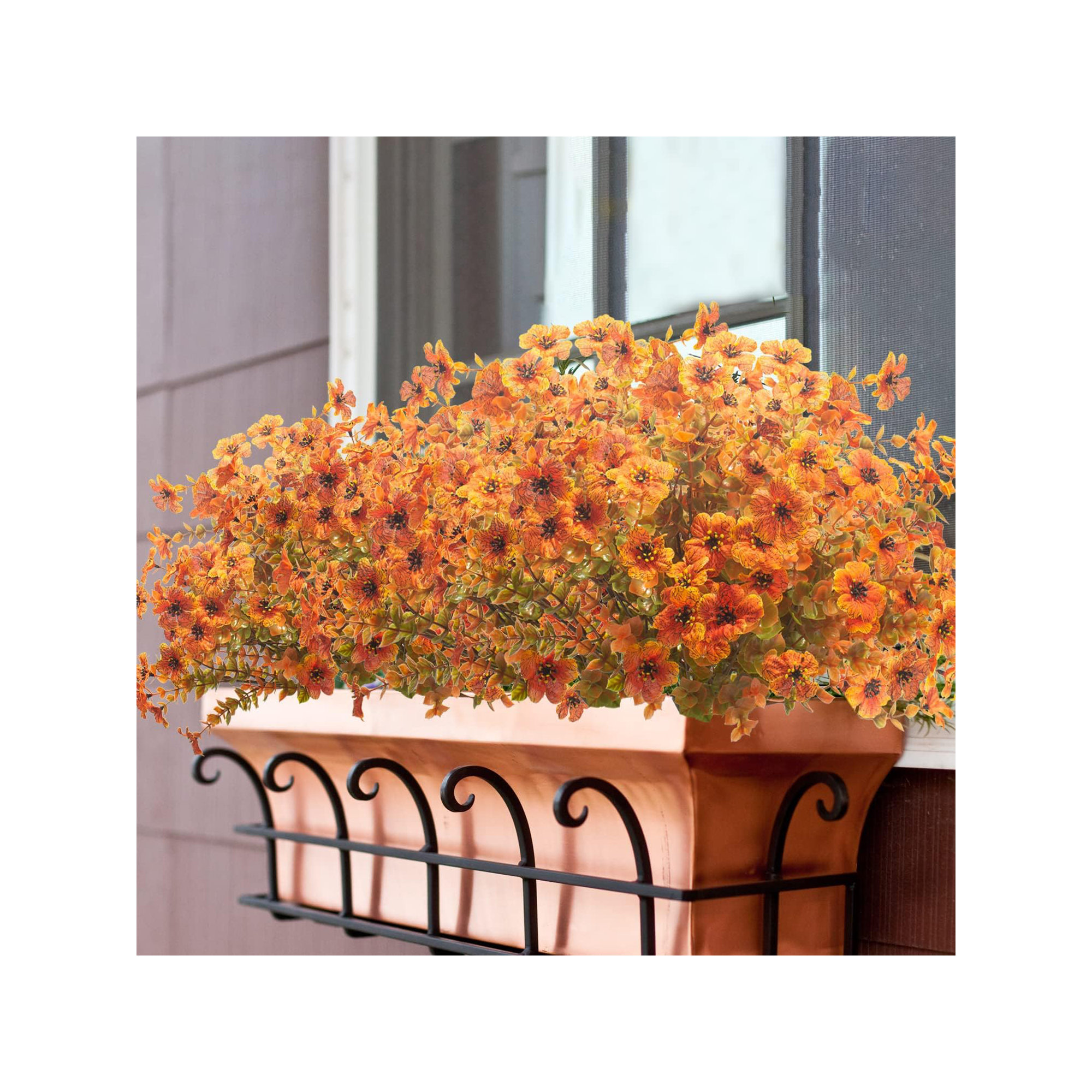 10 Bundles Artificial Fall Flowers Outdoor UV Resistant Fake Flowers