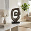 Décoration abstraite de sculpture en métal pour décoration de table - objet moderne pour étagère de salon - 20 po, bronze et noir
