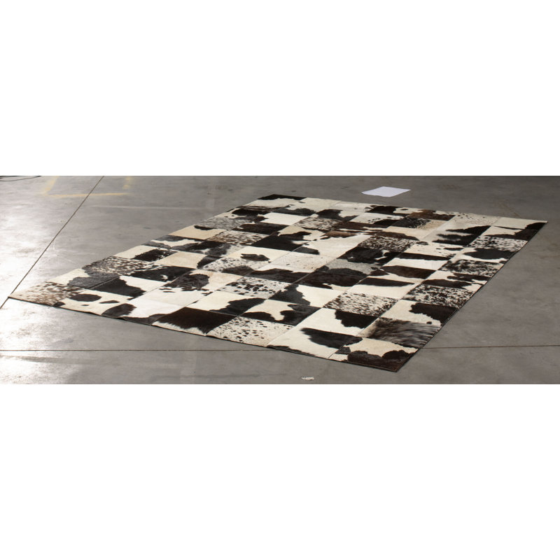 Teague Abstract Cowhide Area Rug, Rectangle 170 x 240cm