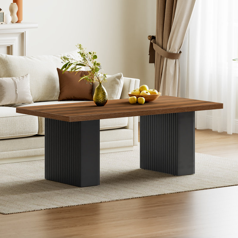 Table basse 47,2 po, table basse rectangulaire en bois, table basse simple