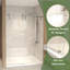 Porte de douche coulissante sans cadre en acier inoxydable 44-48 po Nickel brossé-124032248