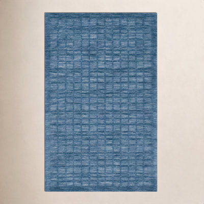 Caris Blue Hand-Loomed Geometric Rug