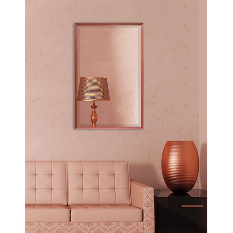 Emiree Metal Flat Wall Mirror, Spice, 30.5" H x 18.5" W