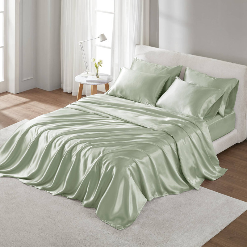 Soft Bedding Sets, Twin Duvet Cover +  4 Additional Pieces, Sage