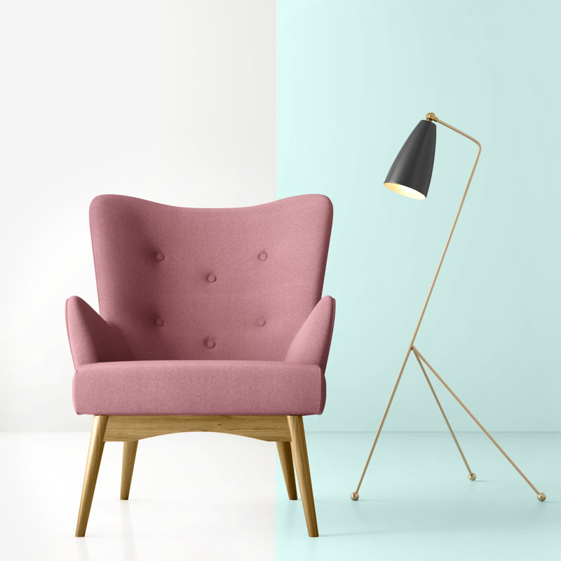 Holli Upholstered Wingback Chair, Hamilton Pink