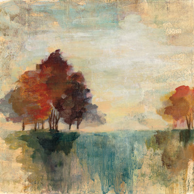 Landscape Monotype II Crop by Silvia Vassileva - Wrapped Canvas Painting