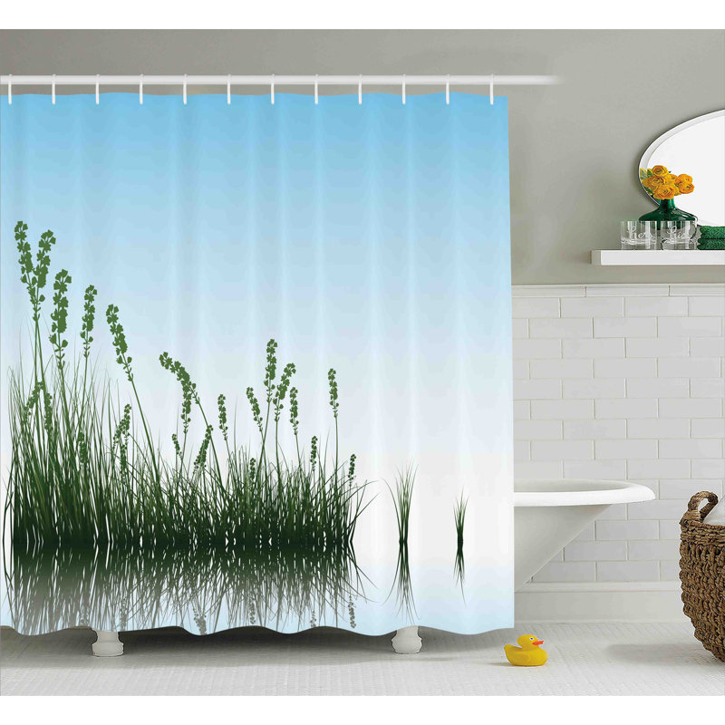 Rideau de douche et crochets de douche à paysages paysager, l 69 po x L 75 po