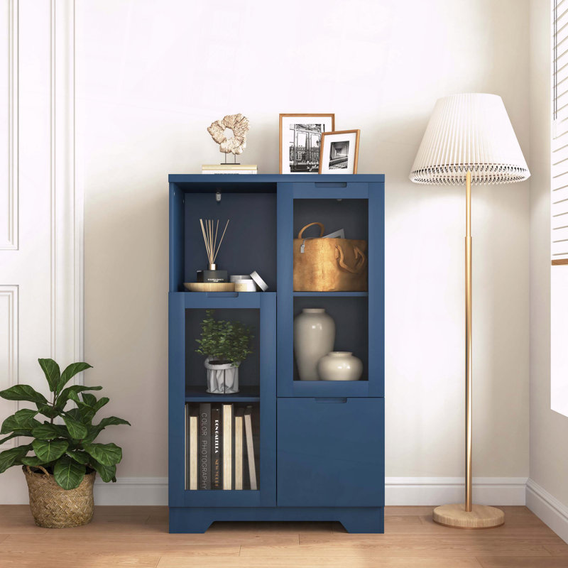 Panneau de rangement en panneau de fibres à densité moyenne, Bleu