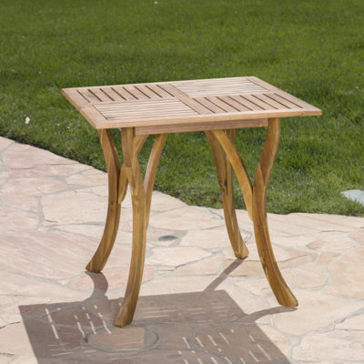Outdoor Acacia Wood Square Table with sturdy four legs