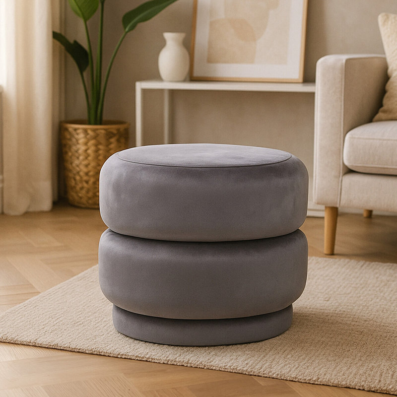 Manufactured Wood Accent Stool, Grey