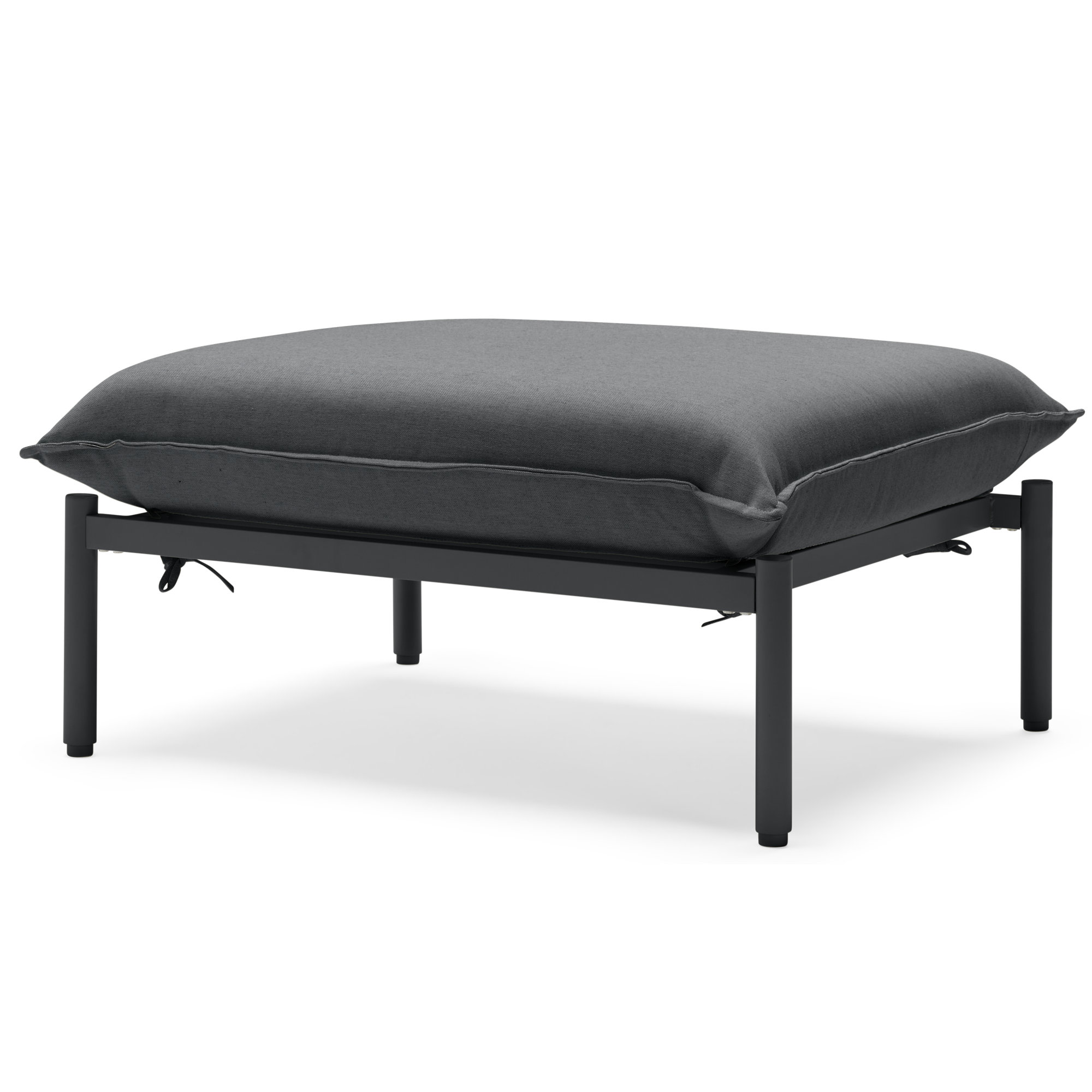 Metal Outdoor Ottoman with Sunbrella® Cushion, Charcoal