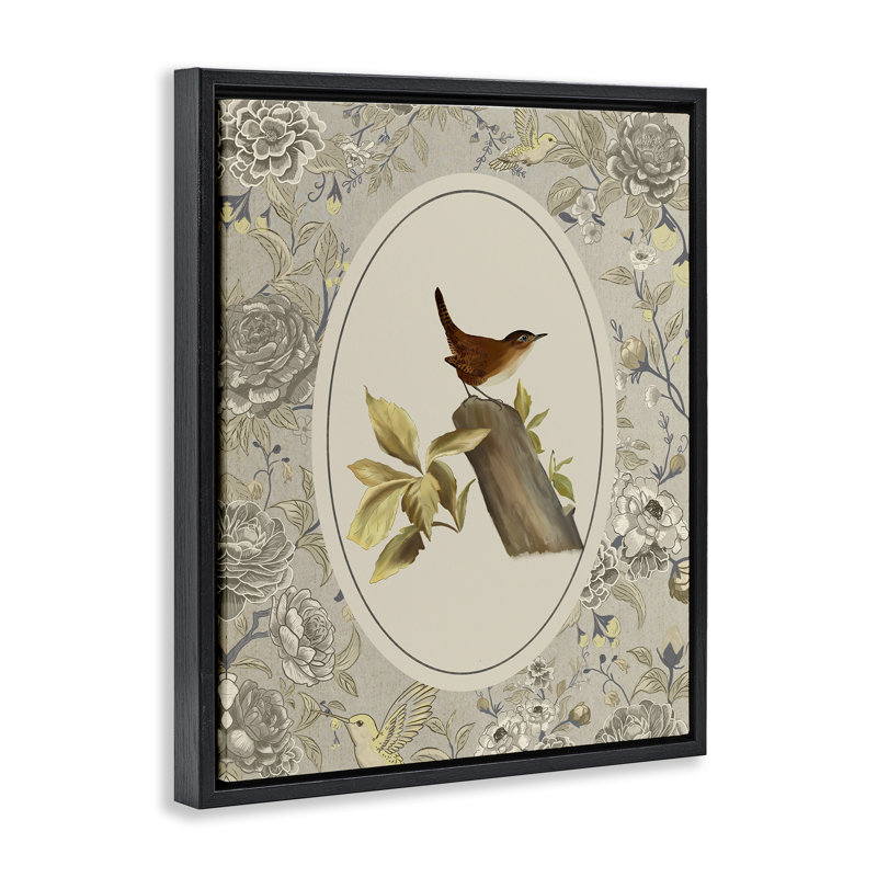 Cadre flottant perché pour oiseaux et toiles, design par Radhika Modi, Cadre flottant noir de jais, H 21 po x l 17 po