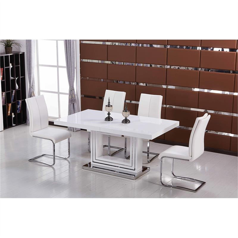 Black Faux Leather Upholstered Dining Chair Set Of 2(Only Dining Chairs), White