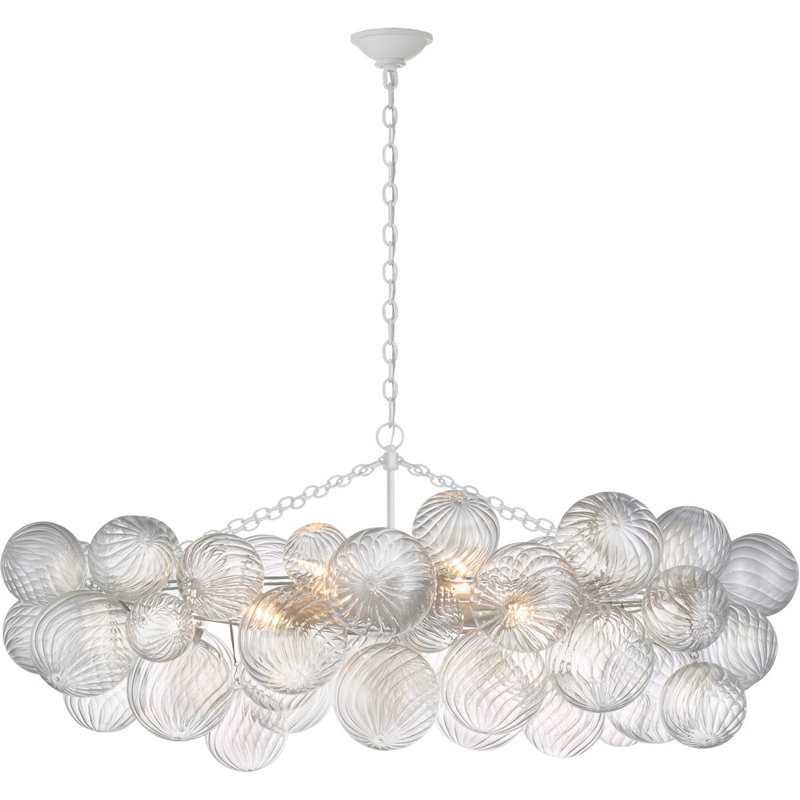 Julie Neill Talia Medium Linear Chandelier, Plaster White