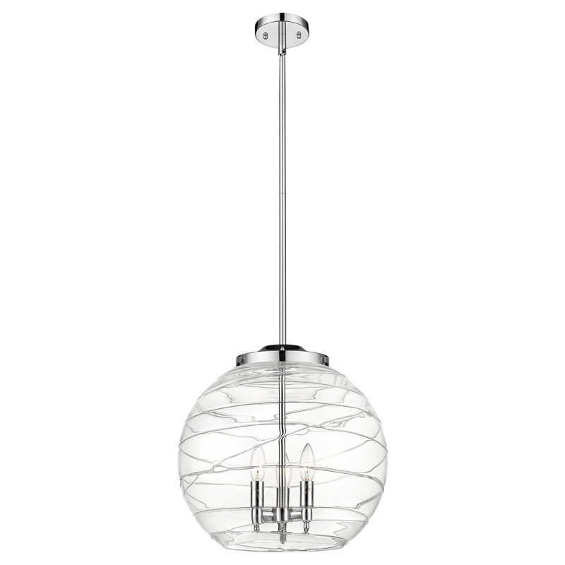 Cindi 1 - Light Single Pendant, 17.13" H x 15.75" W x 15.75" D, Polished Chrome