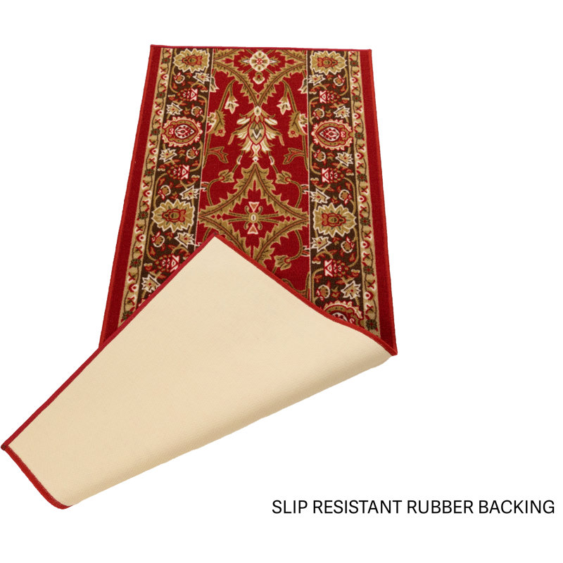 Custom Size Runner Rug Oriental Mahal Red Low Pile Slip Resistant Runner Rugs by Feet, Runner 2'8" x 8'