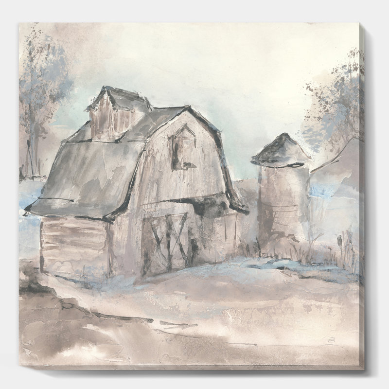 Farmhouse Barn Gray V - reproduction d'art sur toile tendue, H 30 po x l 30 po x P 1 po