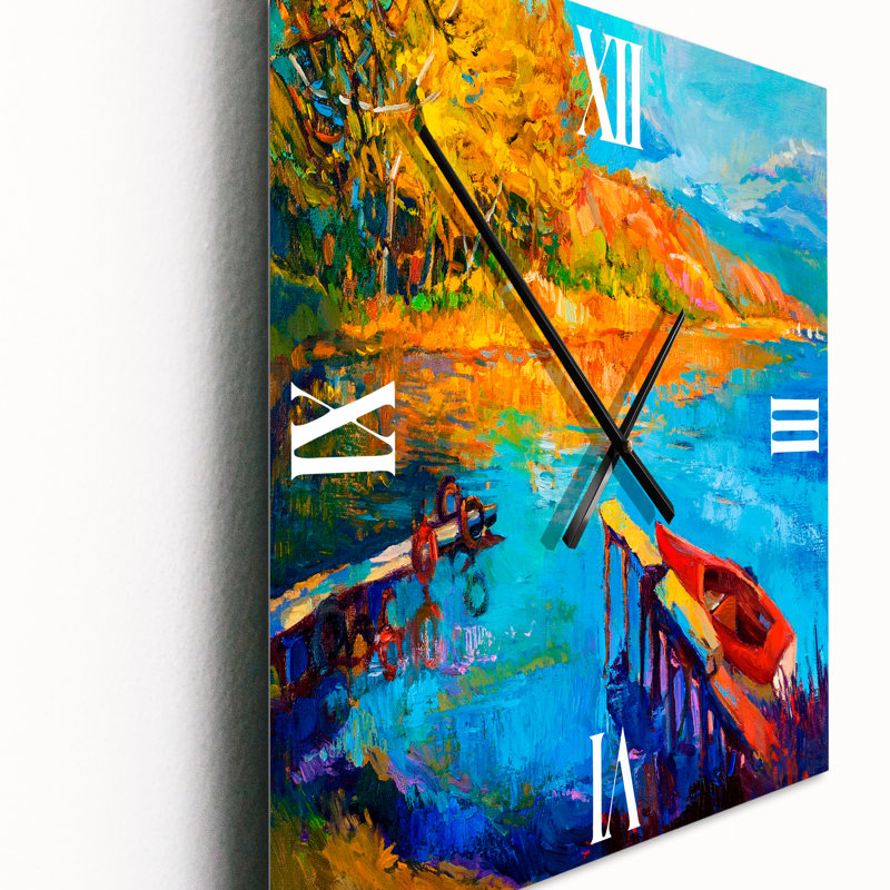 Horloge murale Sunset Sunset Glow at the Lake II, Petit