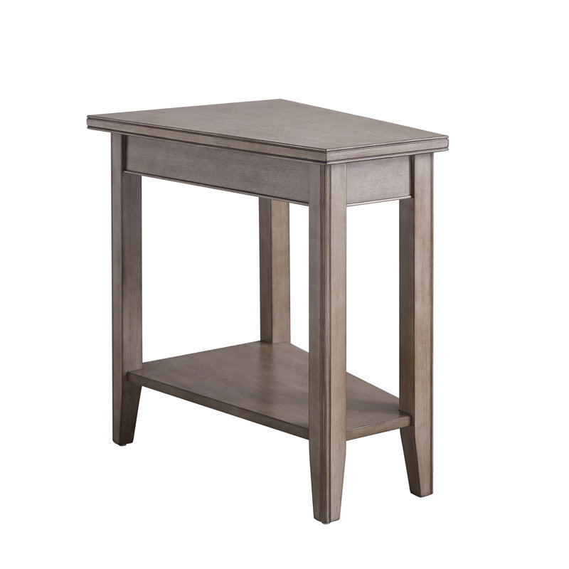Laurent Solid + Manufactured Wood Wedge Table, Smoke Gray-wash