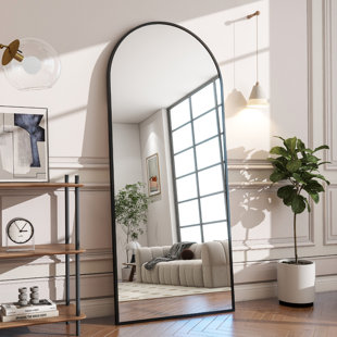Full Length Long Mirror - Floor Mirror Hanging & Standing Wall Mirror Full  Body Mirror for Bedroom Living Room Crystal with Leather Frame 65”×22”  White : : Home