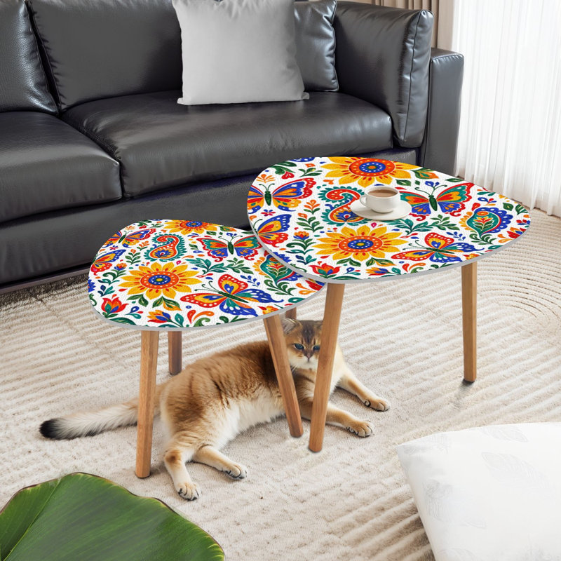 Ensemble de 2 tables basses gigognes Triangle