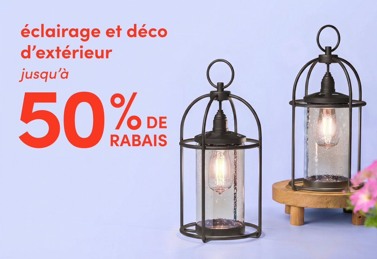 éclairage et déco d'extérieur en solde