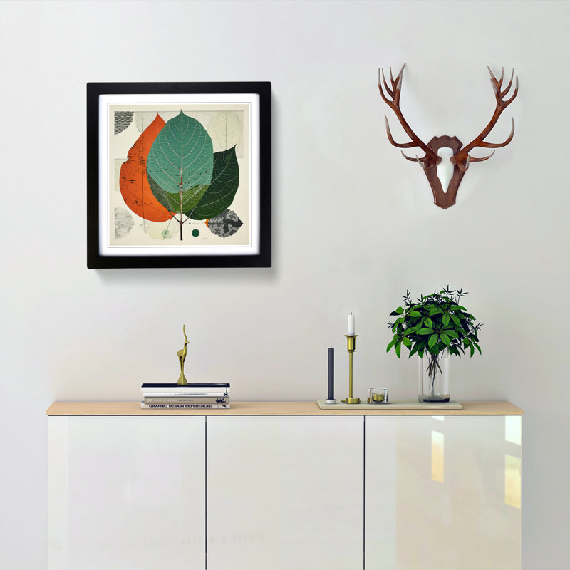 Leaf Bauhaus No.3 - Framed Print, Black Framed