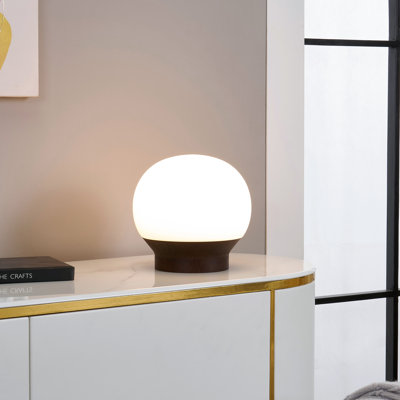 Lampe de table à DEL 6 "à intensité variable avec base en bois Marlow