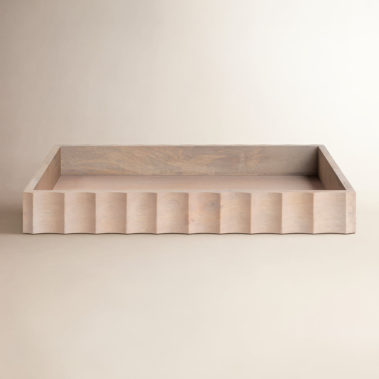 Cardella Fluted Rectangle Serving Tray, Natural