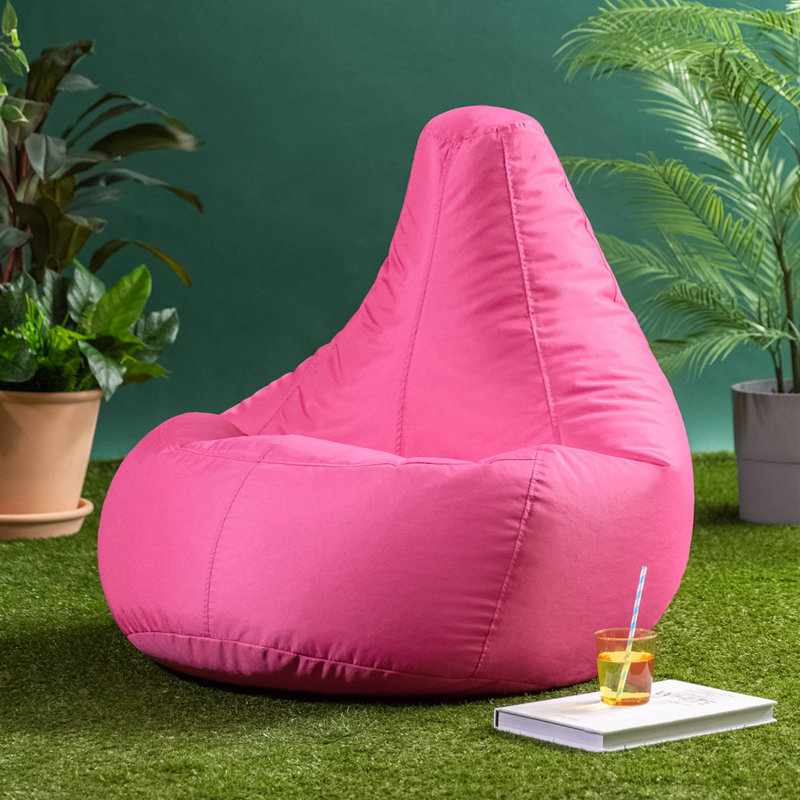 Kids Highback, Gamer Indoor-Outdoor Bean Bag, Pink