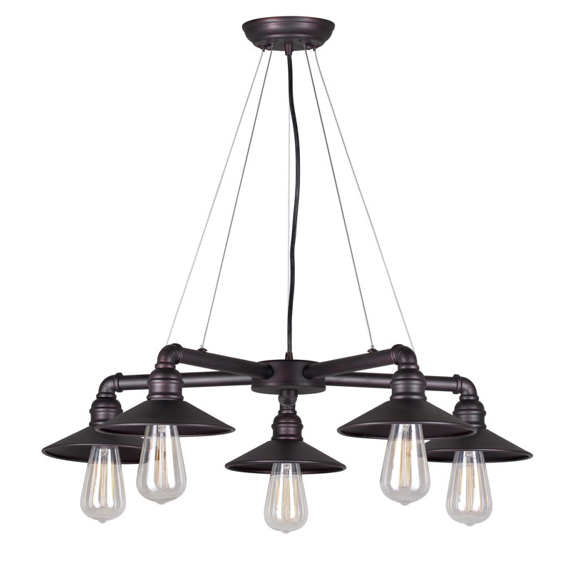 Lustre classique/traditionnel ombré 5 lumières Mcquiston, Bronze antique