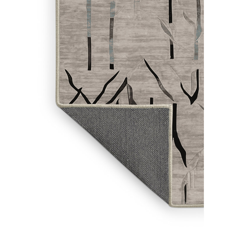 Tapis beige soyeux et moelleux, Rond 6 pi