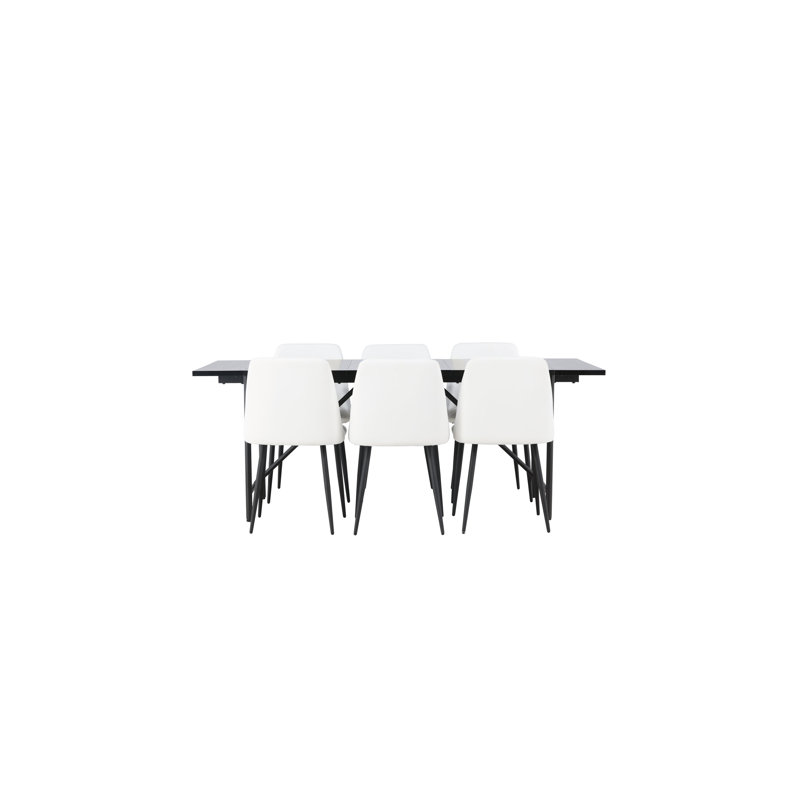 Coker 6 - Person Dining Set, White, White