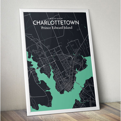 Charlottetown City Map - impression d'art graphique