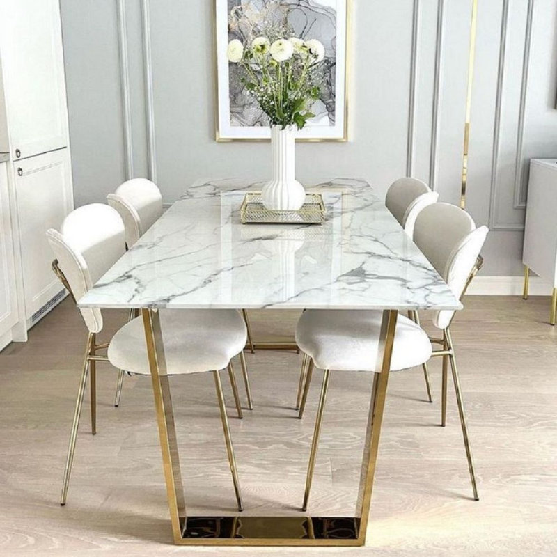 Monarch Faux Marble Dining Table
