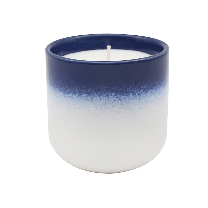 Scented Jar Candle with Ceramic Holder, Oud & Bergamot