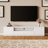 102.4'' White Entertainment Center for 55/65/75 Inch TV, Modern Wooden Media Console Set Of 2 Includes Tv Stand With Storage And 3-tier Display Cabinet With 2 Drawers For Living Room And Bedroom-1490772158