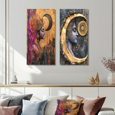 Grand dieu indien en Inde paysage I - art mural spirituel 2 panneaux
