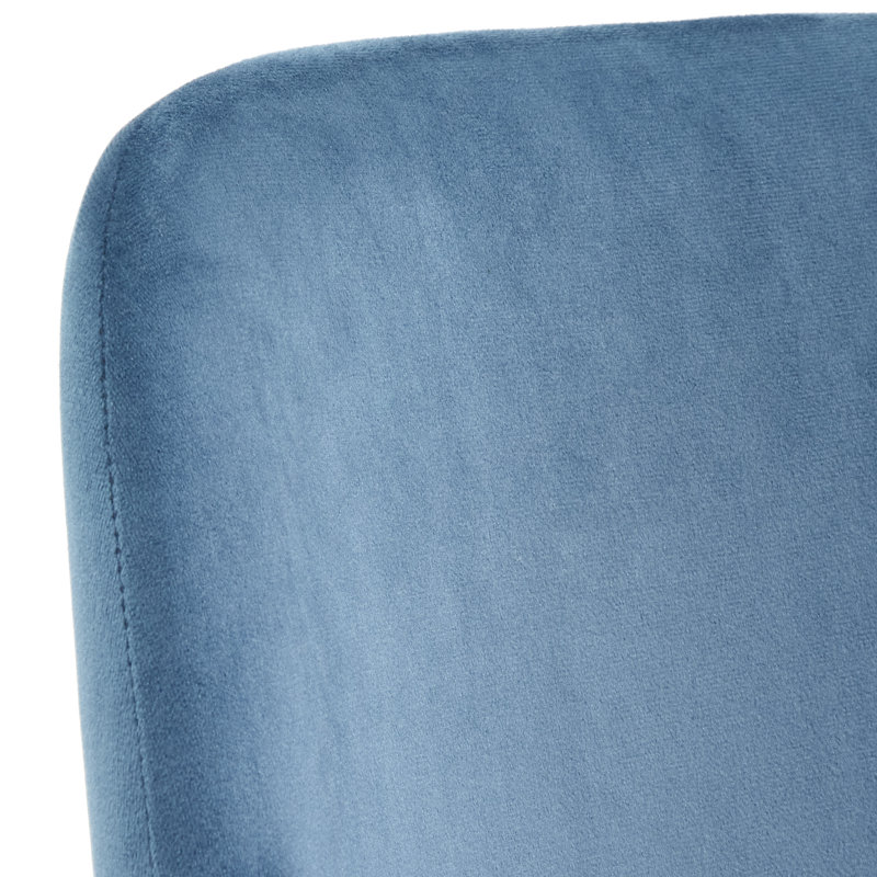 Chaise d'appoint rembourrée en velours bleu