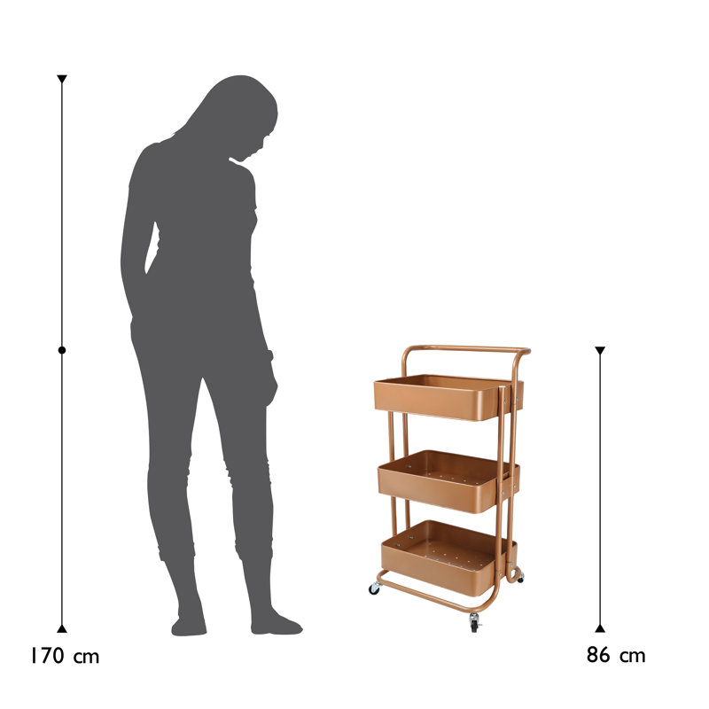 Küchen & Servierwagen 43cm W Iron Kitchen Island, Copper