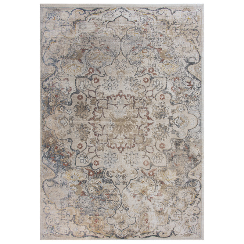 Shockey Floral Indoor Rug, Rectangle 3'11" x 5'6"