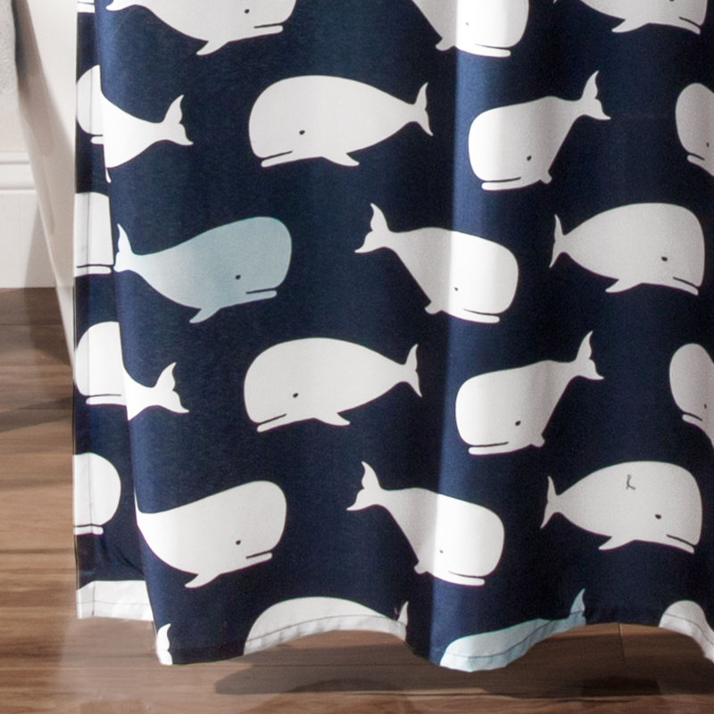 Lush Decor Whale Shower Curtain, Blue